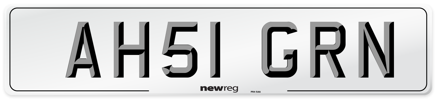 AH51 GRN Number Plate from New Reg